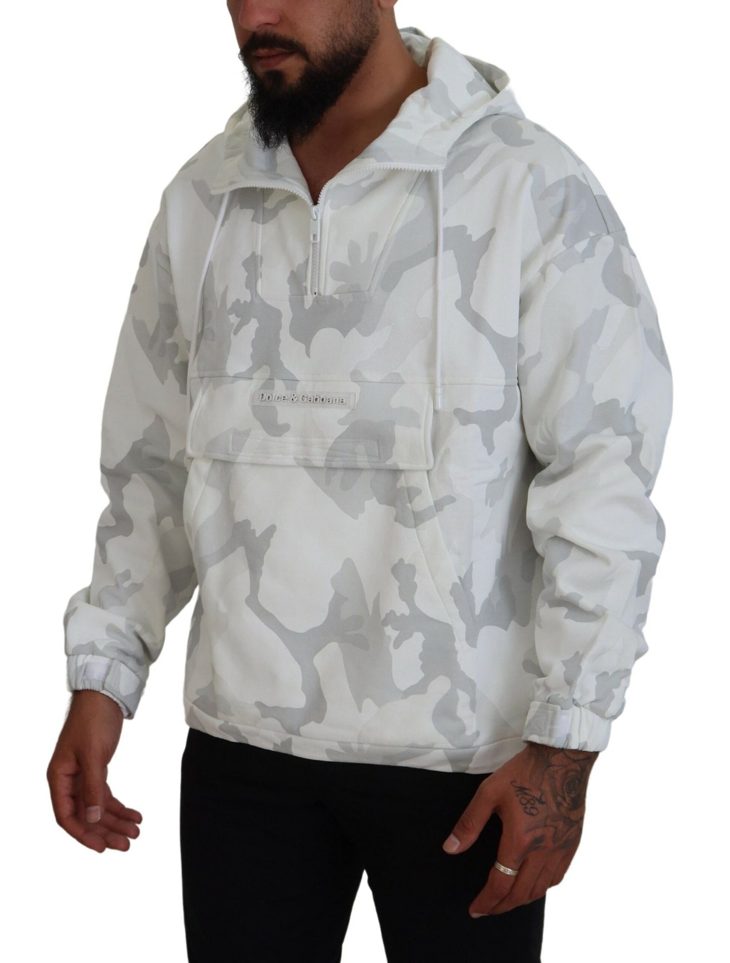 Elegant Camouflage Hooded Jacket