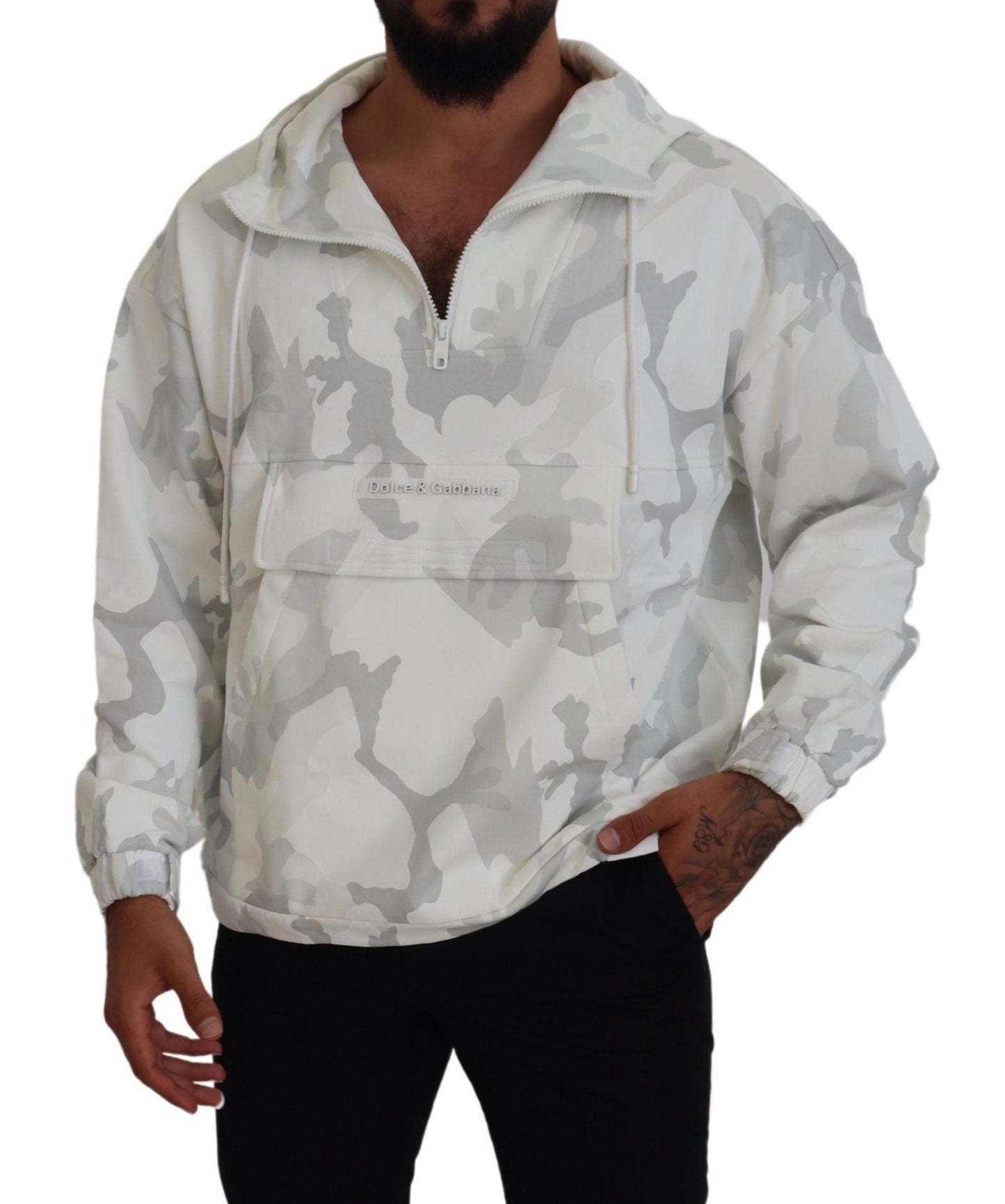 Elegant Camouflage Hooded Jacket