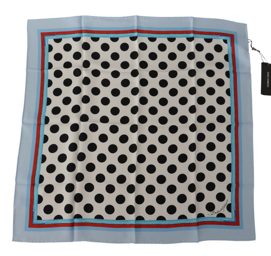 Elegant Silk Polka Dot Square Scarf