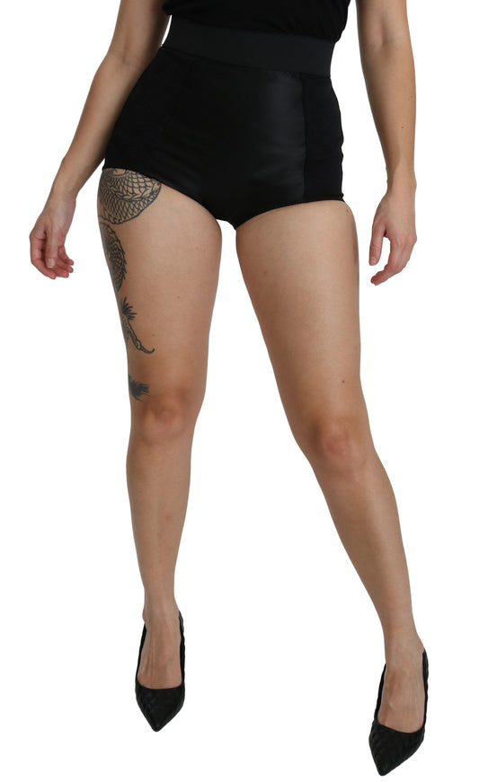 Elegant High Waist Black Hot Pants