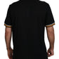 Elegant Black Silk Polo T-Shirt