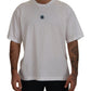 White Cotton Blue Crystal Men T-shirt