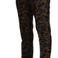Opulent Gold and Black Jacquard Dress Pants