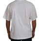White Cotton Blue Crystal Men T-shirt