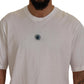 White Cotton Blue Crystal Men T-shirt