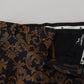 Opulent Gold and Black Jacquard Dress Pants