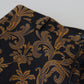 Opulent Gold and Black Jacquard Dress Pants