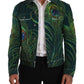 Elegant Peacock Print Short Jacket