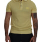 Elegant Yellow Cotton Collared Tee