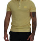 Elegant Yellow Cotton Collared Tee