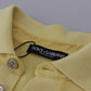 Elegant Yellow Cotton Collared Tee