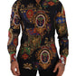 Elegant Slim Fit Medal Print Cotton Shirt