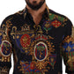 Elegant Slim Fit Medal Print Cotton Shirt
