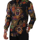 Elegant Slim Fit Medal Print Cotton Shirt