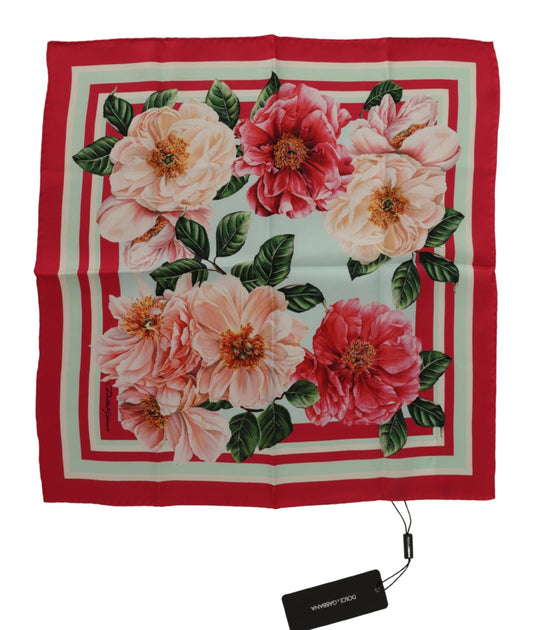 Elegant Floral Silk Square Scarf