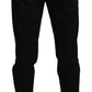 Sleek Black Cotton Blend Pants