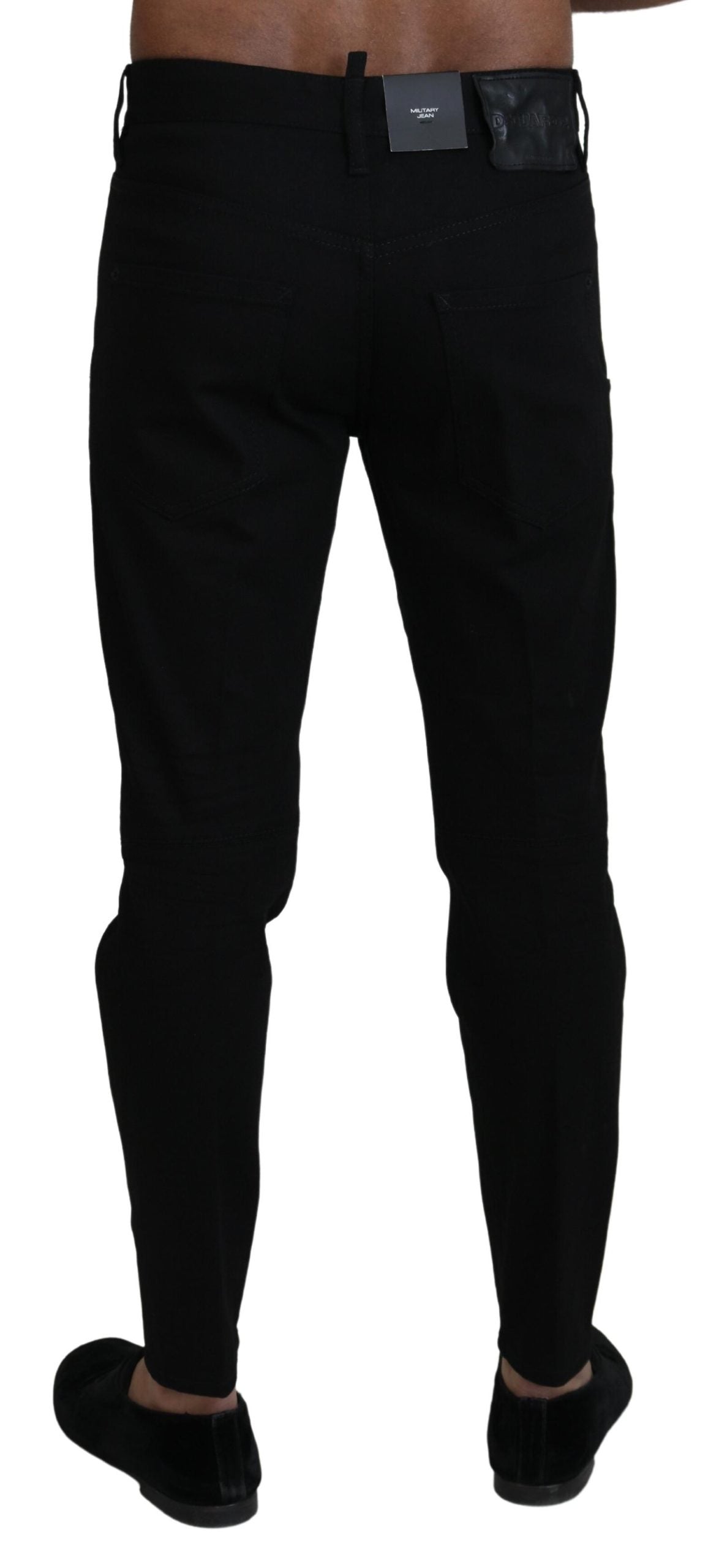 Sleek Black Cotton Blend Pants