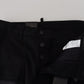 Sleek Black Cotton Blend Pants