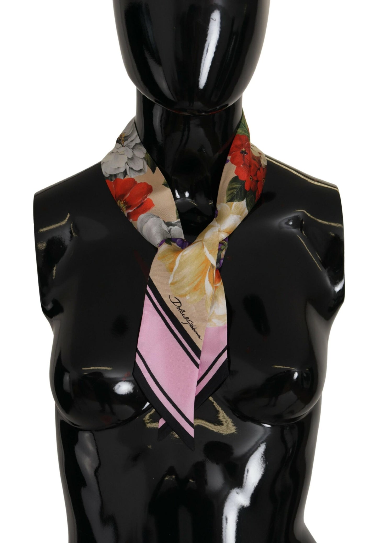 Elegant Floral Silk Bandeau Scarf