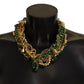 Opulent Gold Tone Crystal Statement Necklace