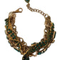 Opulent Gold Tone Crystal Statement Necklace