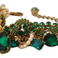 Opulent Gold Tone Crystal Statement Necklace