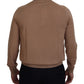 Beige Cashmere Crown Logo Pullover Sweater