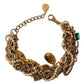 Opulent Gold Tone Crystal Statement Necklace