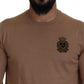 Beige Cashmere Crown Logo Pullover Sweater