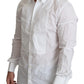 Elegant White Cotton Gold Fit Shirt