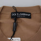 Beige Cashmere Crown Logo Pullover Sweater