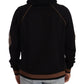 Black Brown Leopard Cotton Hooded Pullover Sweater