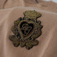 Beige Cashmere Crown Logo Pullover Sweater
