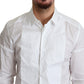 Elegant White Cotton Gold Fit Shirt