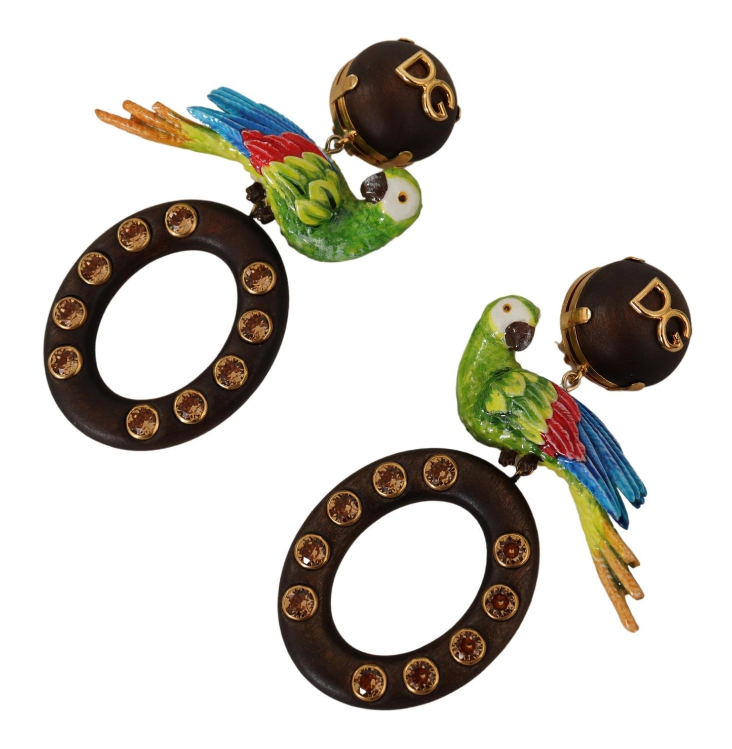 Chic Parrot Embellished Hoop Earrings