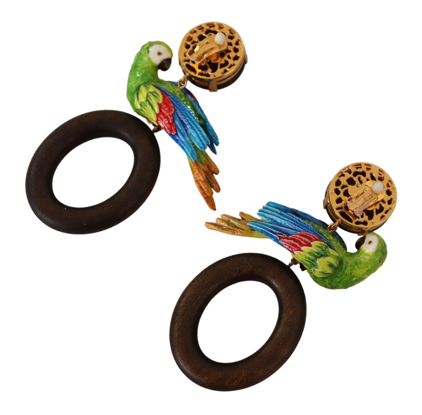 Chic Parrot Embellished Hoop Earrings