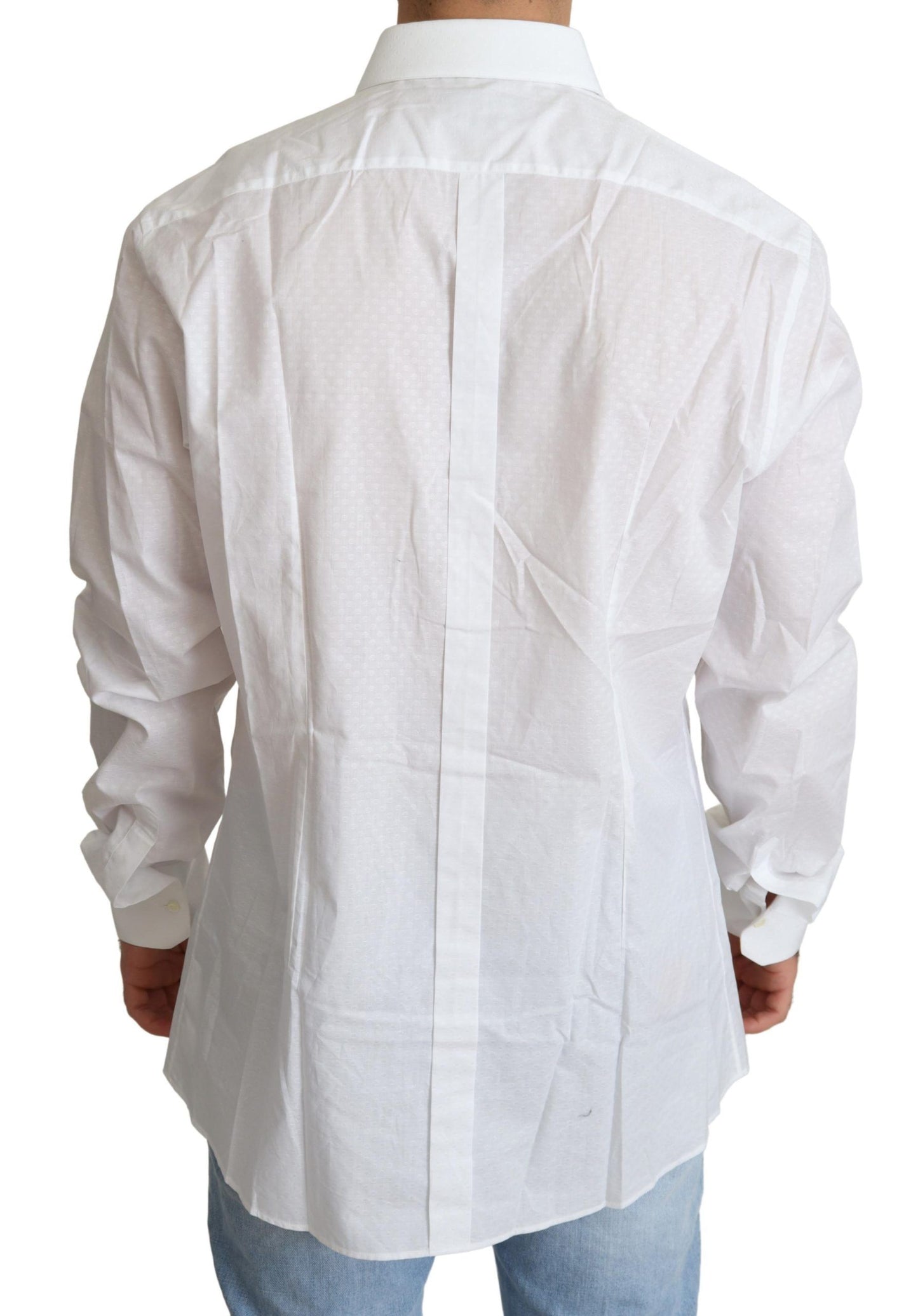 Elegant White Cotton Dress Shirt