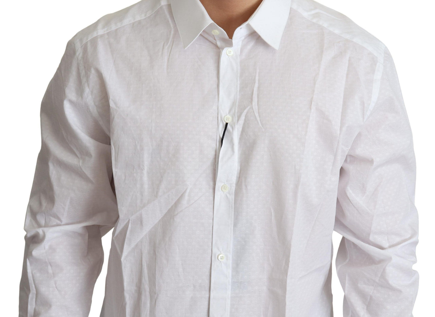 Elegant White Cotton Dress Shirt