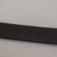 Elegant Black Leather Belt with Metal Buckle