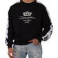 Black Cotton Crewneck Crown 1984 Stars Pullover Black