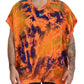 Elegant Orange Tie Dye Silk T-Shirt