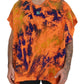 Elegant Orange Tie Dye Silk T-Shirt