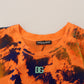 Elegant Orange Tie Dye Silk T-Shirt