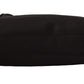 Elegant Black Belt Bag with Gold-Tone Appliqué