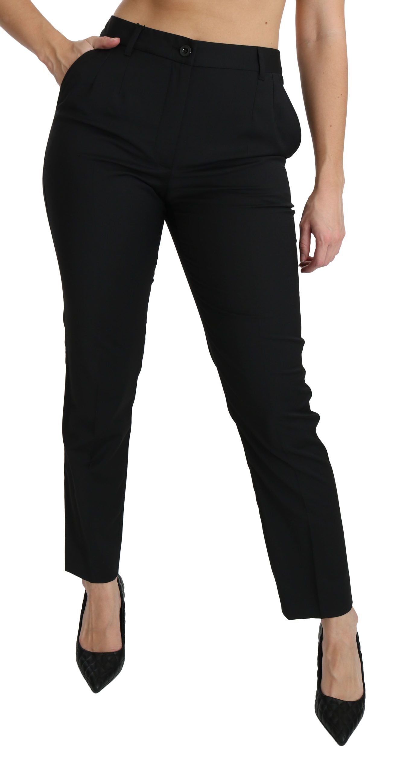 Chic Slim Fit Mid Waist Cropped Pants