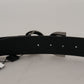 Elegant Black Leather Belt with DG Buckle