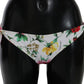 Elegant White Floral Bikini Bottom