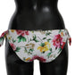 Elegant White Floral Bikini Bottom