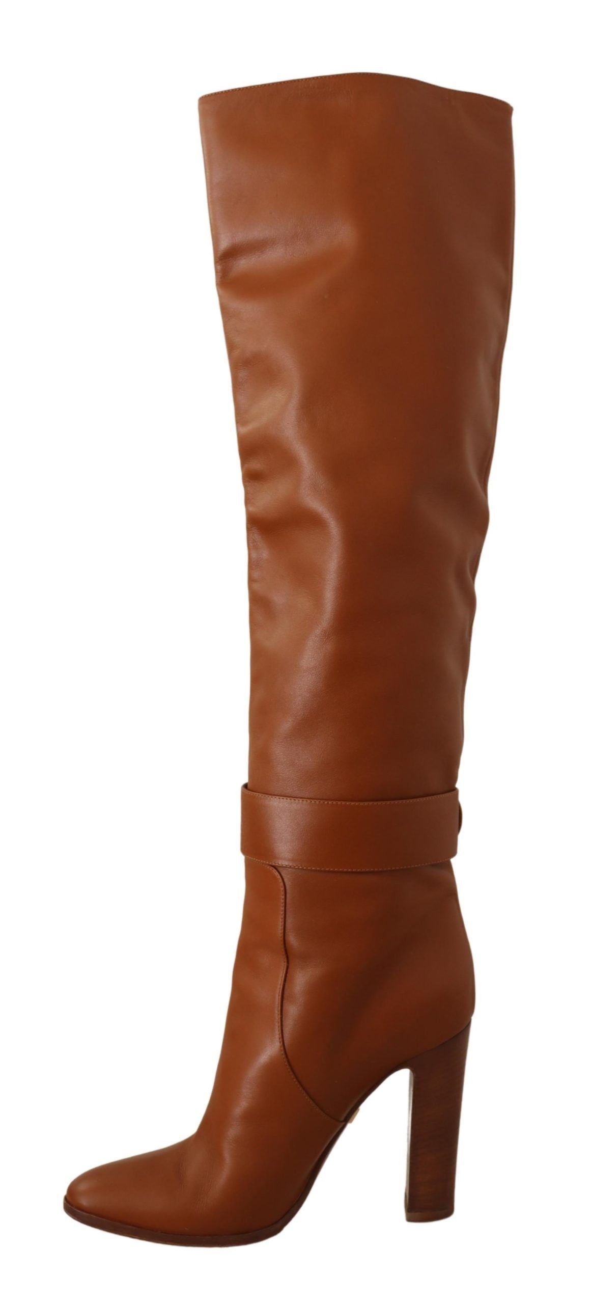 Elegant Brown Leather High Boots for Her