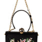 Elegant Black Velvet Crystal Vanda Evening Bag